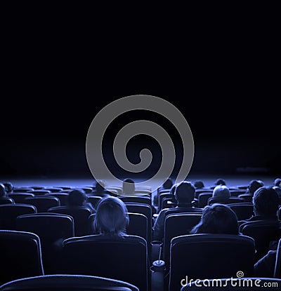 Viewers at movie theater Stock Photo