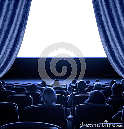 Viewers at movie theater Stock Photo