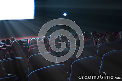 Viewers watch a 3D movie Editorial Stock Photo