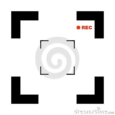Viewfinder frame digital display camera vector frame with photo frames in rec recording mode Vector Illustration