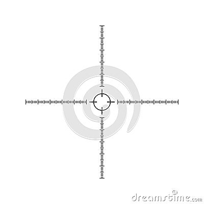 Viewfinder scale of military, hunter, spy, sniper optical tool. Aim, target, bullsye, point of view on digital screen Vector Illustration