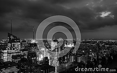 Sundown from the top of the rock - in black and white Editorial Stock Photo