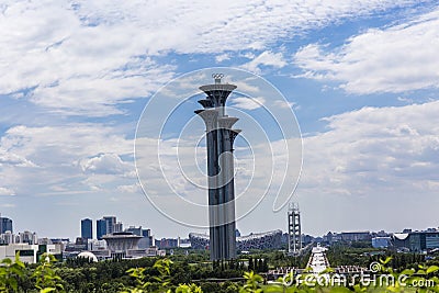 Viewing tower in Beijing Olympic Park Editorial Stock Photo