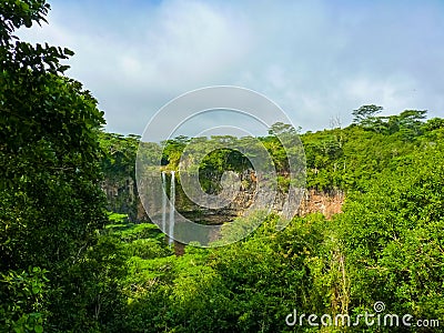 Viewpoint from the Black River National Park to the Chamarel falls Stock Photo