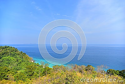 Viewpoint Chado cliff on Adang island Stock Photo