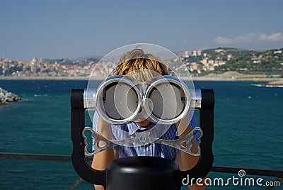 Viewpoint coin binoculars Stock Photo