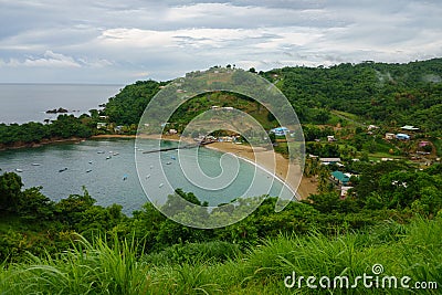 Lookout on Parlatuvier Bay on tropical caribean island of Tobago Stock Photo