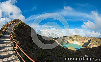 Viewpoint at Kelimutu Volcano, Flores, Indonesia Stock Photo