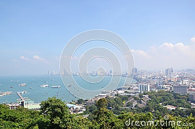 Viewpoint from Pratumnak Hill in Pattaya, Thailand Stock Photo