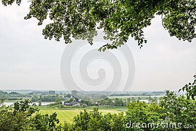 Viewpoint river Rhine from the Arboretum in Wageningen Netherlands Stock Photo