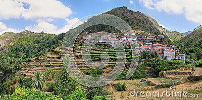 Viewpoint of the Terraces overlooking the Agricultural terraces Sistelo, Portugal Stock Photo