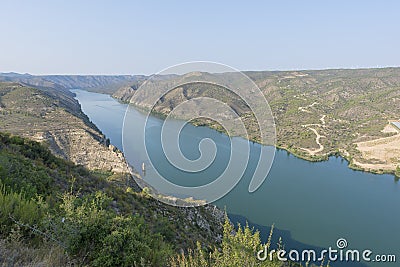 Viewpoint to the river ebro Stock Photo