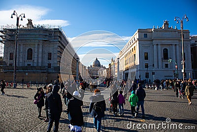 Views of Basilica de San Pietro building. Vatican City, Italy Editorial Stock Photo