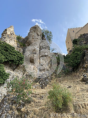 Views of the castle of Segura de la Sierra in Andalucia, Spain Stock Photo