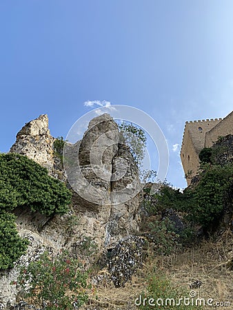 Views of the castle of Segura de la Sierra in Andalucia, Spain Stock Photo