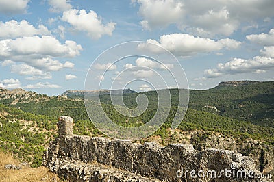 views of the castle of Segura de la Sierra located in the Natural Park of the Sierras de Cazorla Segura y las Villas Spain Stock Photo