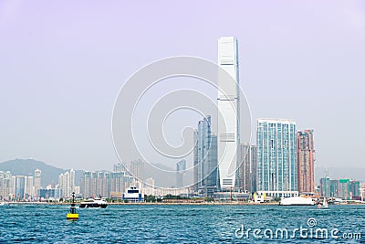 Views of the city and the port of Hong Kong. Stock Photo