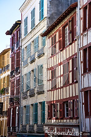 Views of the facade of some traditional buildings of French architecture Editorial Stock Photo