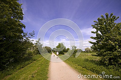 Views from The Greenway Footpath and cycle track disused railway Stock Photo