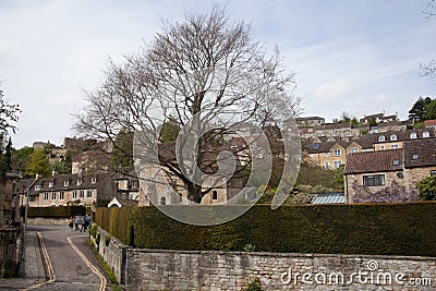 Views of houses in Bradford on Avon in Wiltshire in the UK Editorial Stock Photo