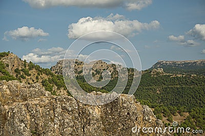 views of the landscape of Segura de la Sierra located in the Natural Park of the Sierras de Cazorla Segura y las Villas Spain Stock Photo