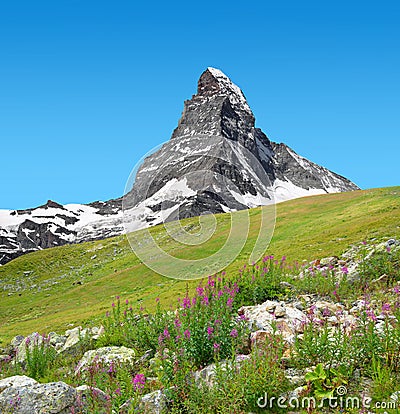Views of the mountain Matterhorn Stock Photo