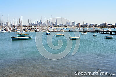 Views of Port Phillip Bay in Australia - Melbourne Editorial Stock Photo