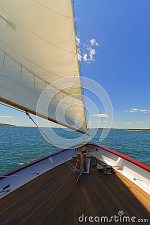 Views of the private sail yacht. Stock Photo