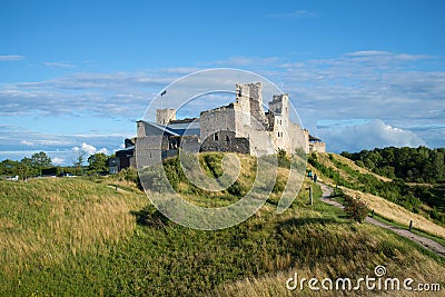 Views of the ruins of the medieval castle of the Livonian order. August afternoon. Rakvere, Estonia Stock Photo