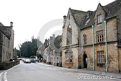 Views of Stow on the Wold including the old police station in Gloucestershire in the UK Editorial Stock Photo