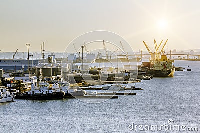 Views of the surrounding area and the port of La Gullet in Tunis Editorial Stock Photo