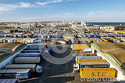 Views of the surrounding area and the port of La Gullet in Tunis Editorial Stock Photo