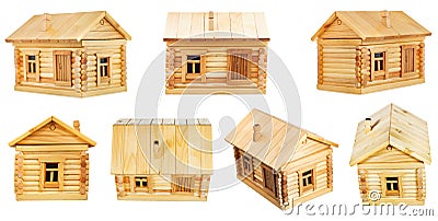 Views of village wooden log house Stock Photo
