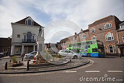 Views of Wallingford town centre including the town hall in Oxfordshire in the UK Editorial Stock Photo