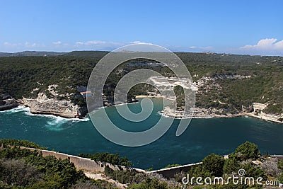 ViewSight of Bonifacio`s bayberry in Corsican in the Mediterranean Sea. Stock Photo