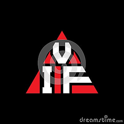 VIF triangle letter logo design with triangle shape. VIF triangle logo design monogram. VIF triangle vector logo template with red Vector Illustration