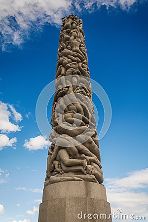 Vigeland Sculpture in Frogner Park in Oslo Editorial Stock Photo