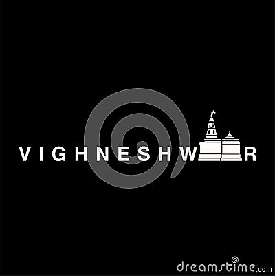 VIGHNESHWAR Ganapati temple vector typography . VIGHNESHWAR Ganesh typo Stock Photo