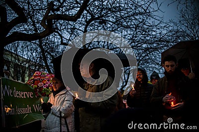 Vigil for Newtown shooting victims. Editorial Stock Photo