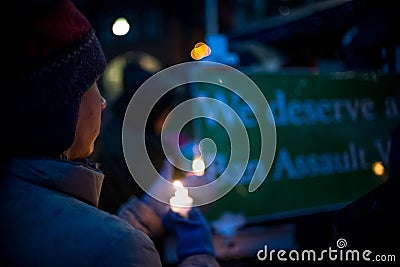 Vigil for Newtown shooting victims. Editorial Stock Photo