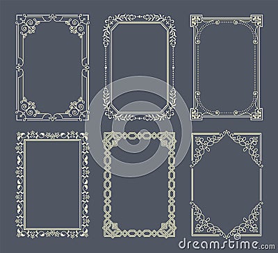 Vignettes Set of Vintage Photo Frames Vector Icons Vector Illustration