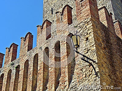 Vigoleno medieval castle part of the most beautiful italian borough circuit Ladyhawke location Stock Photo