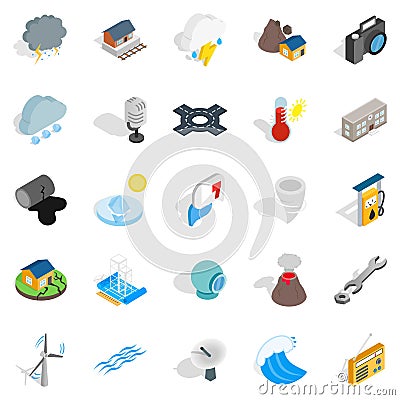 Vigor icons set, isometric style Vector Illustration