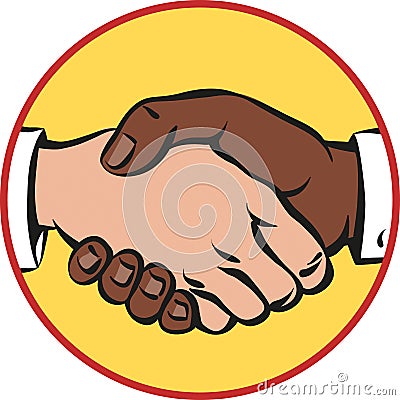 A vigorous handshake Vector Illustration