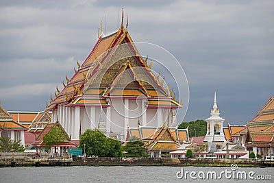 Viharn of the Buddhist temple Wat Kanlayanamit. Bangkok, Thailand Stock Photo