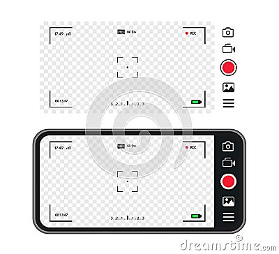 VIiewfonder record frame mobile phone camera concept Vector Illustration