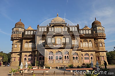 Vijaya Vilas Palace at Mandvi, Gujarat, India - Royal India tourism - Heritage tour Editorial Stock Photo