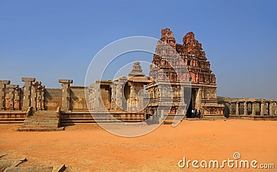 Vijaya Vittala temple in Hampi runes in India Stock Photo