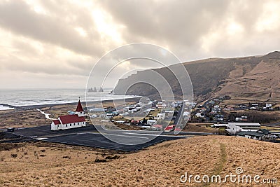 Vik i Myrdal Church Iceland Stock Photo