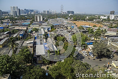 vikroli city of mumbai metro city india bird eye view Editorial Stock Photo